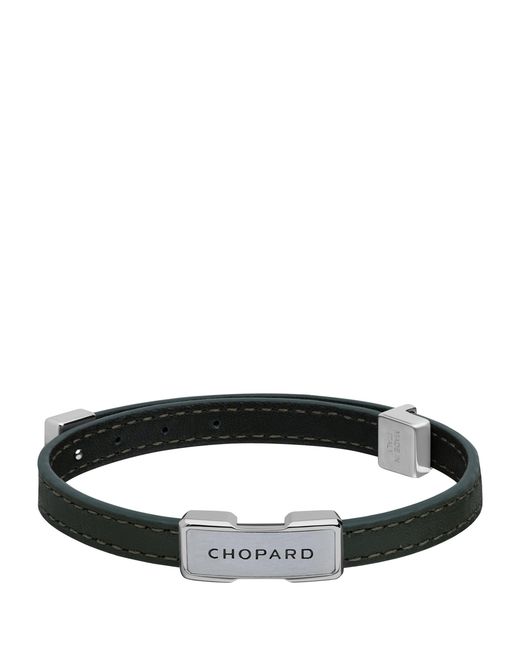 Chopard Black Leather Heritage Bracelet for men