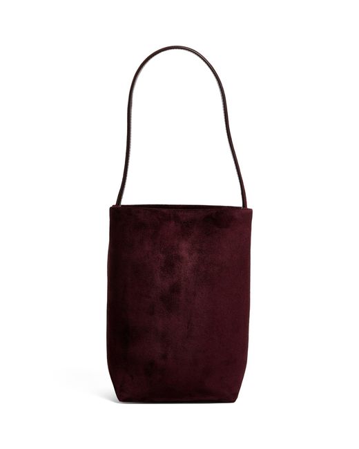The Row Red Small Suede Park Tote Bag