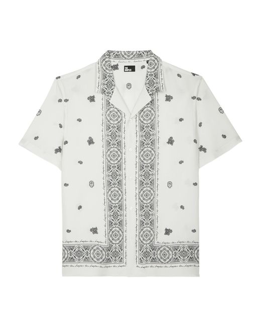 The Kooples White Paisley Short-sleeve Shirt for men