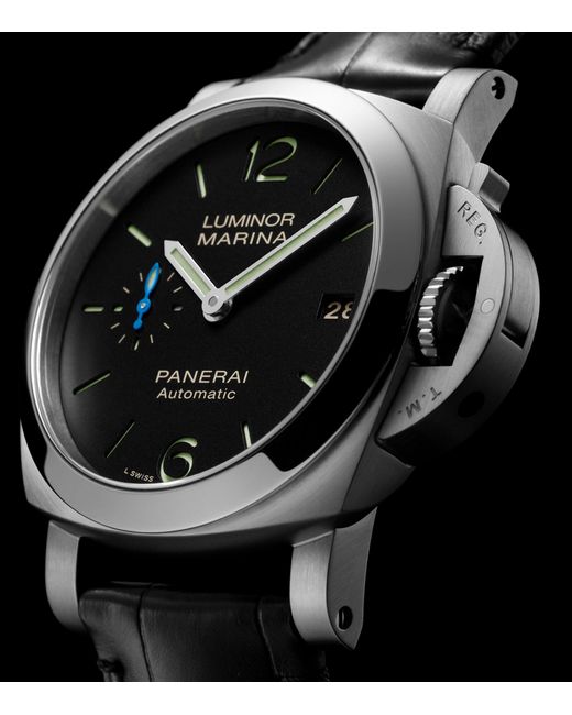 Panerai Black Stainless Steel Luminor Marina Watch 40mm for men