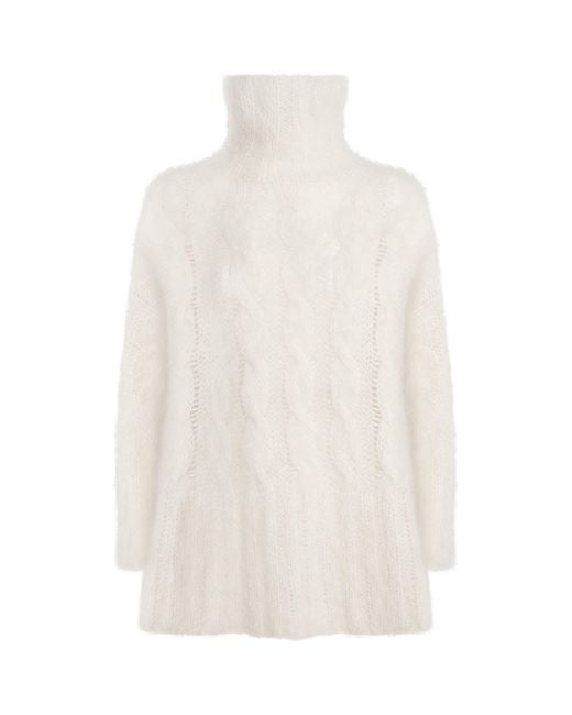 Joseph White Mohair-Blend Fortin Sweater