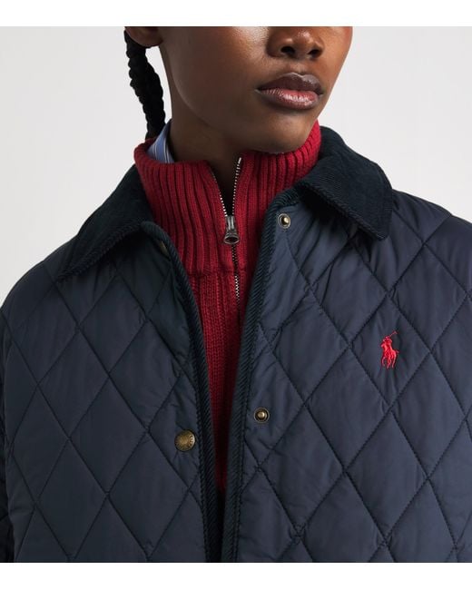 Polo Ralph Lauren Blue Water-Repellent Quilted Coat