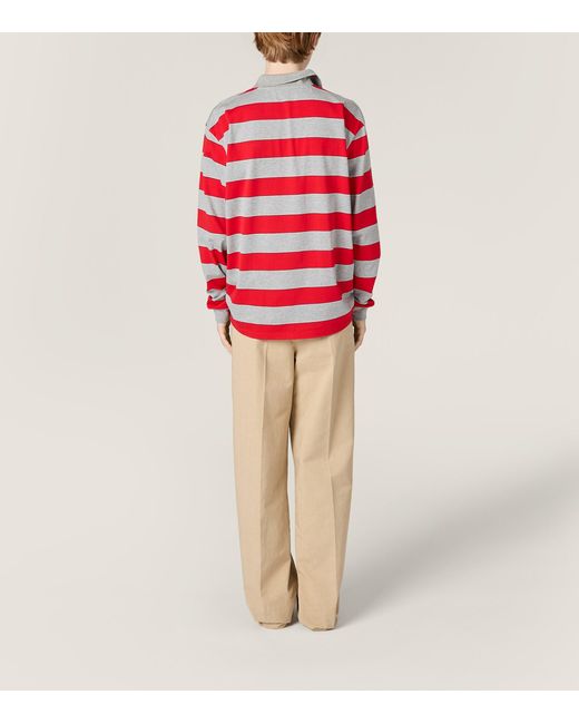 Miu Miu Red Cotton Stripe Rugby Shirt