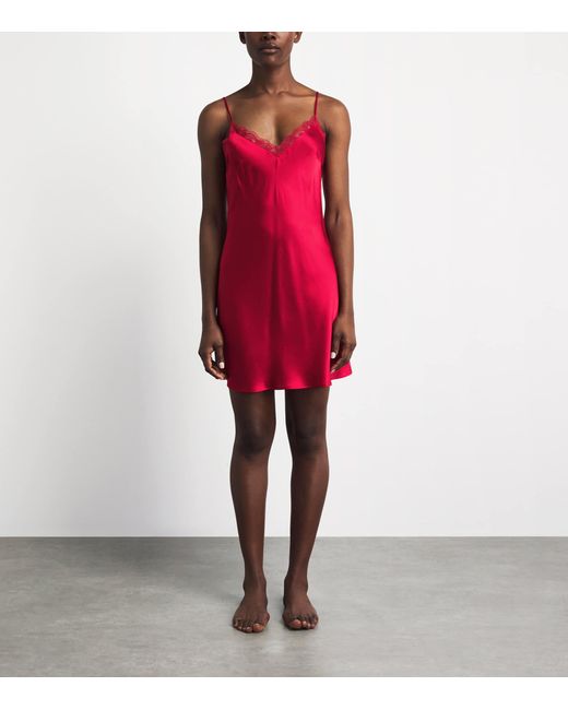 Simone Perele Red Silk-Blend Love Me Slip Dress