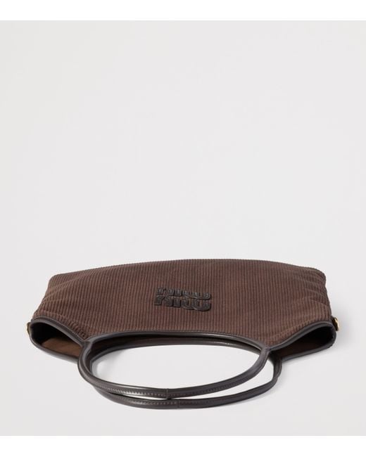 Miu Miu Brown Corduroy Ivy Tote Bag