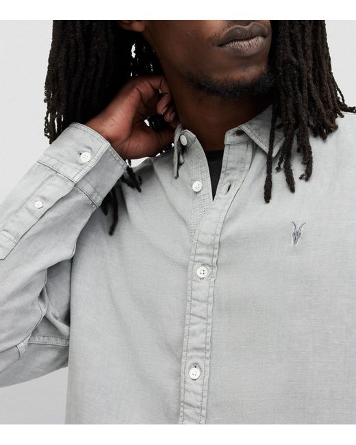 AllSaints Gray Laguna Long-sleeve Shirt for men
