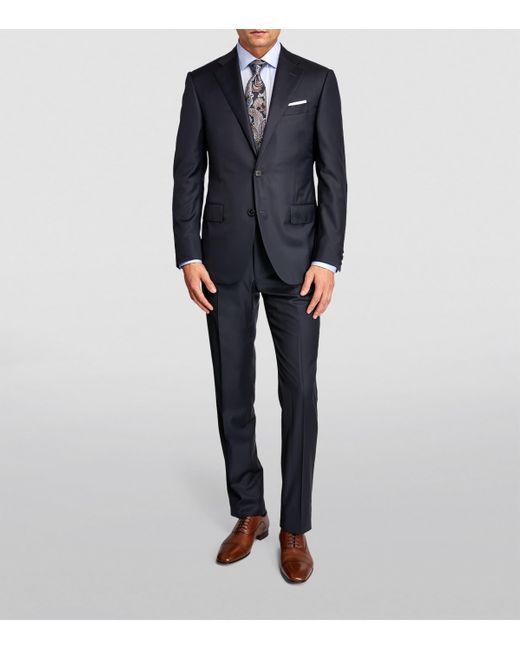 Corneliani Blue Virgin Wool 2-Piece Suit for men