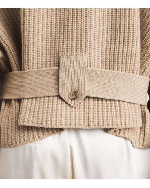 Brandon Maxwell Natural Cashmere Belted Neal Jacket