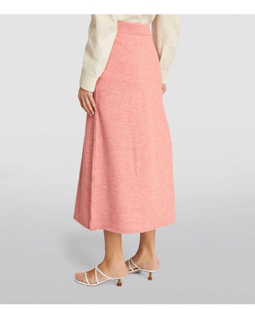Nanushka Pink Knitted Fenne Maxi Skirt