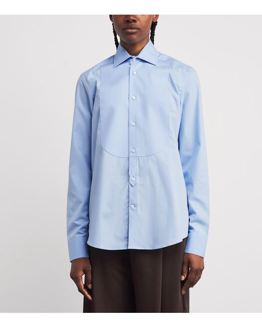 With Nothing Underneath Blue Organic Cotton Dress Shirt