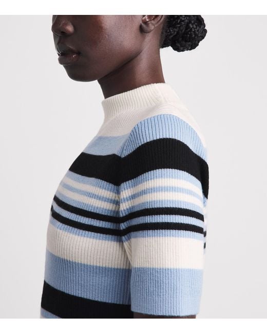 Emilia Wickstead Blue Merino Wool Stripe Toma Sweater