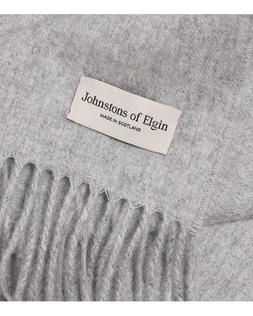 Johnstons Gray Cashmere Wide Scarf