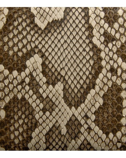 Bottega Veneta Metallic Snakeskin Knot Clutch Bag