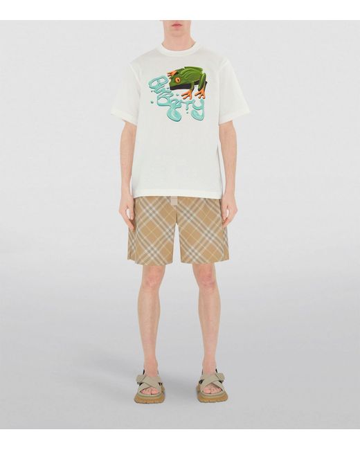 Burberry White Cotton Frog T-shirt for men