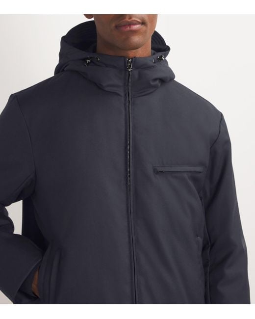 Emporio Armani Blue Down-Filled Hooded Jacket for men