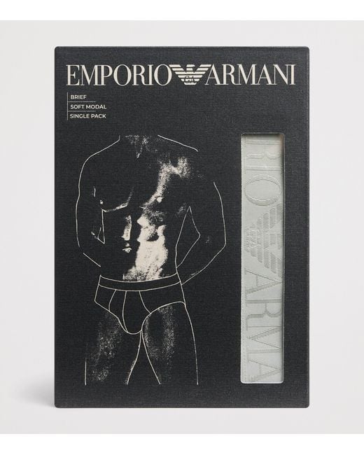 Emporio Armani White Modal Logo Briefs for men
