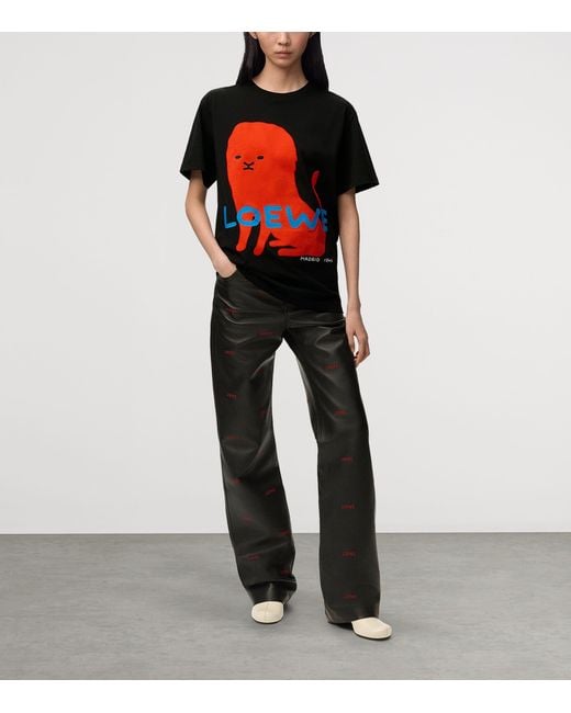 Loewe Black Cotton-Blend Printed T-Shirt