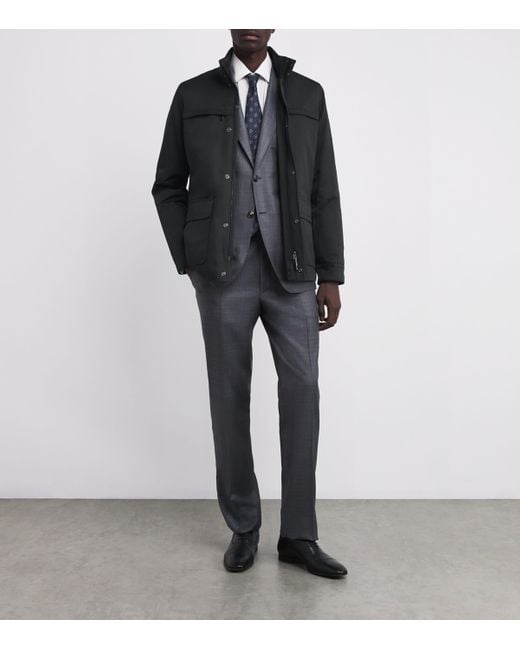 Pal Zileri Black Cotton-Blend Field Jacket for men