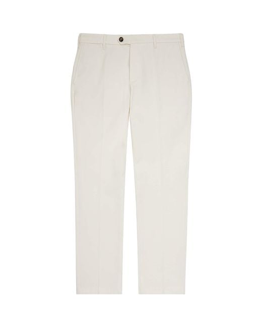 Pal Zileri White Stretch-Cotton Twill Chinos for men