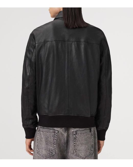 AllSaints Black Rashford Leather Jacket for men