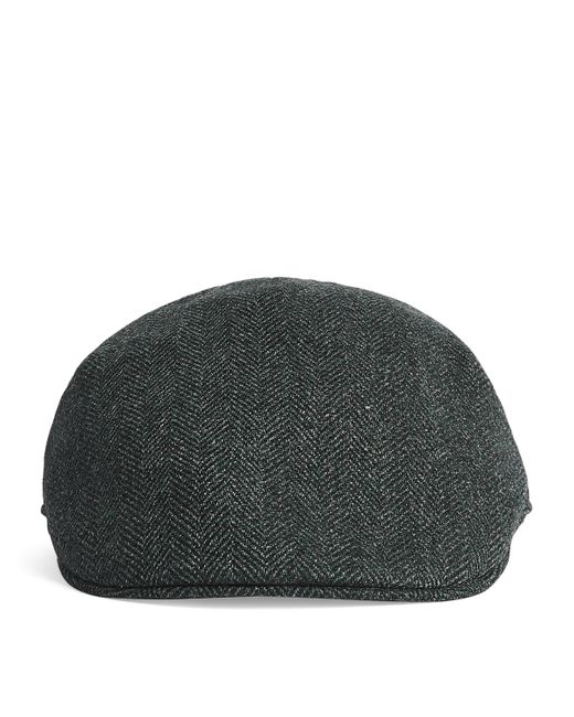 Borsalino Green Wool-Silk Flat Cap for men