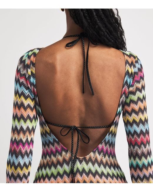 Missoni Multicolor Backless Zigzag Maxi Dress