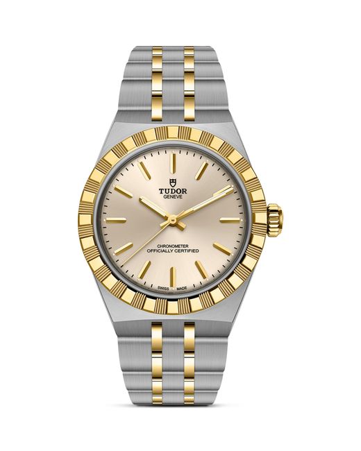 Tudor Metallic Royal Stainless Steel And Watch