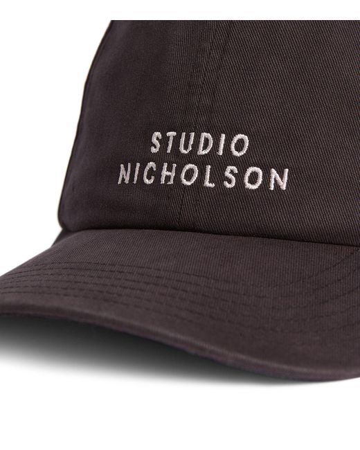 Studio Nicholson Brown Embroidered Logo Cap for men