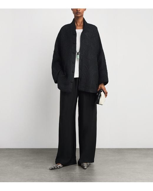 Eskandar Black Wool-Silk-Blend Jacket