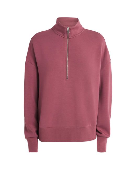 Varley Red Doublesoft Mavis Half-Zip Sweatshirt