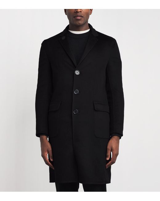 Alan Scott Black Cashmere-Blend Double-Face Coat for men