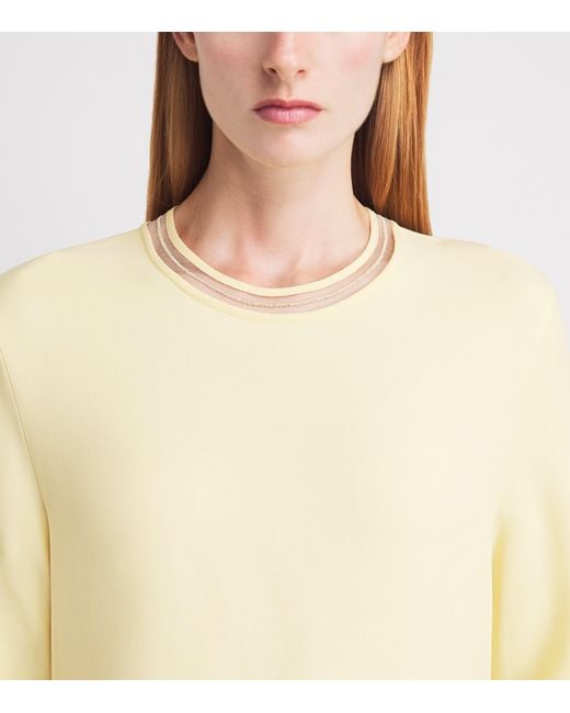 Fabiana Filippi Yellow Asymmetric Cady Midi Dress