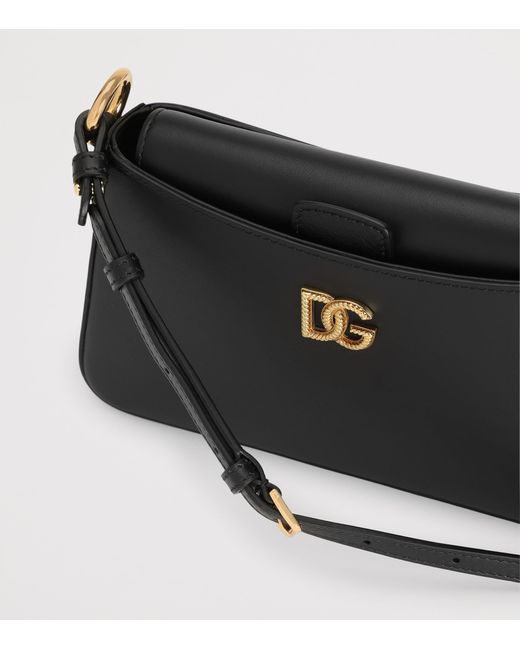 Dolce & Gabbana Black Leather Phone Bag