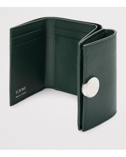 Loewe Green Leather Pebble Wallet