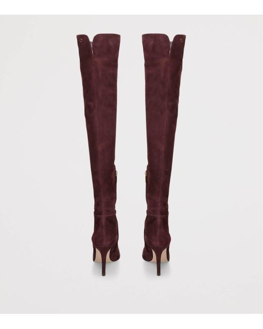 Gianvito Rossi Red Suede Jules Over-The-Knee Boots 85