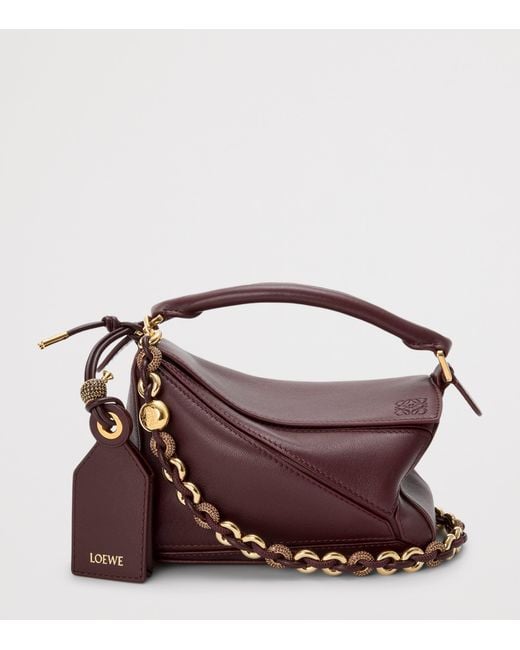 Loewe Brown Mini Leather Puzzle Top-Handle Bag