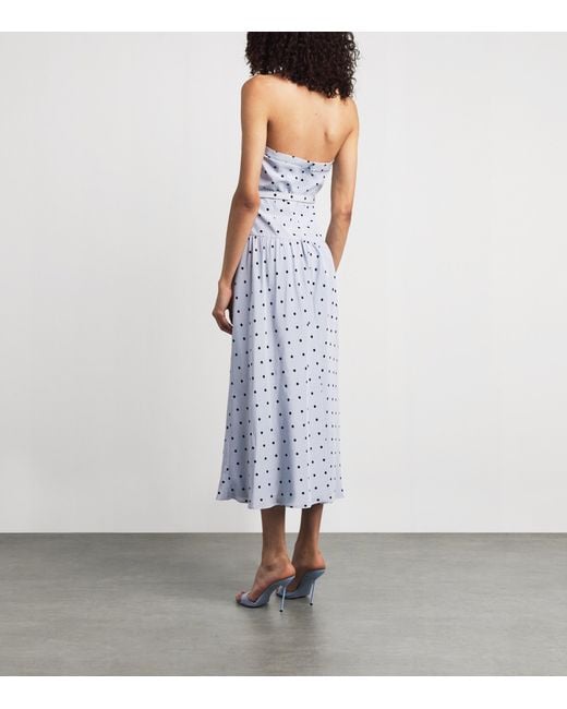 Alessandra Rich White Silk Halterneck Midi Dress