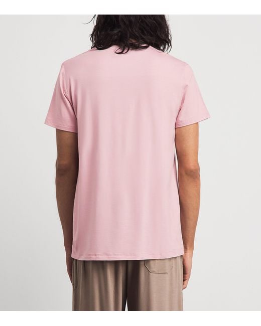 Derek Rose Pink Basel Lounge T-Shirt for men