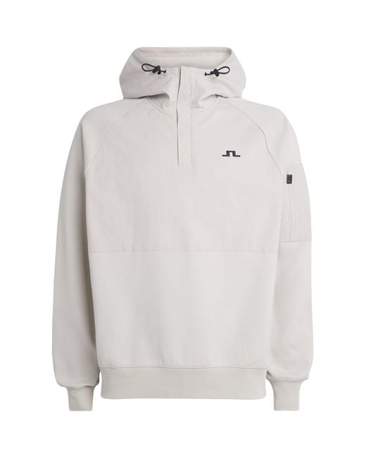 J.Lindeberg White Cotton-Blend Mijo Hybrid Hoodie for men