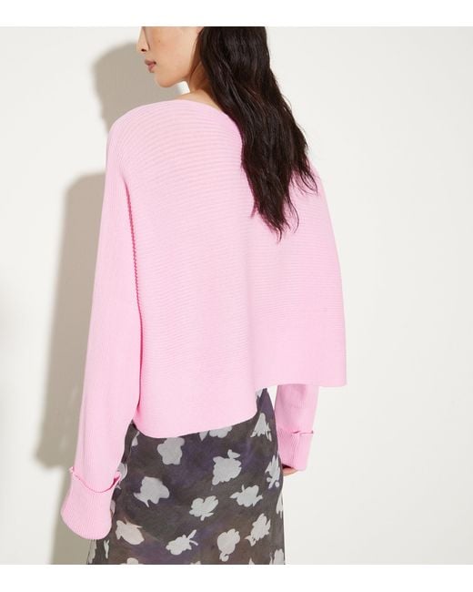 MAX&Co. Pink Ribbed Boat-Neck Sweater