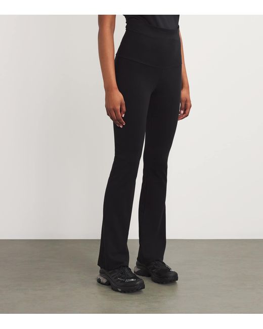 Skims Black Cotton Jersey Foldover Trousers