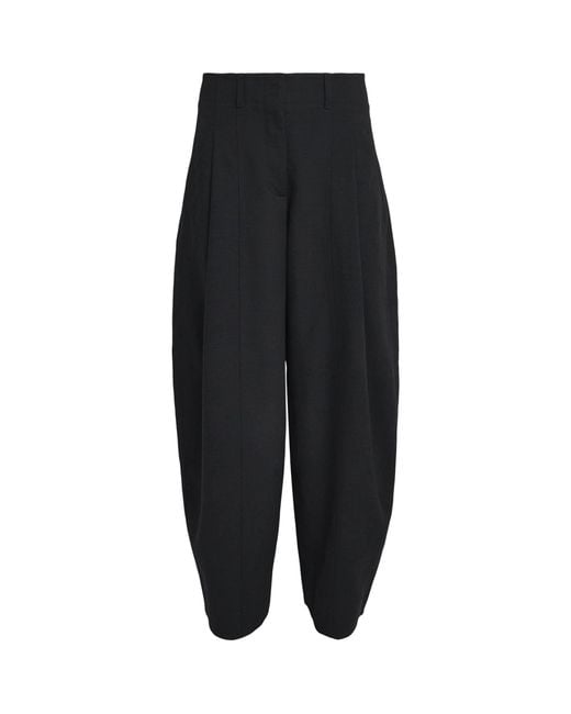 ME+EM Black Pleated Barrel Trousers