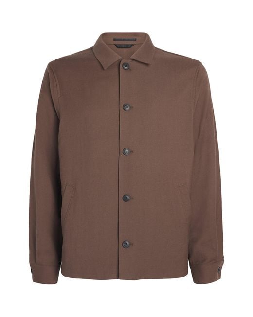 Sunspel Brown Wool Overshirt for men