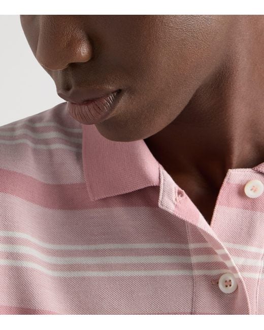 Prada Pink Cotton Piqué Stripe Polo Shirt