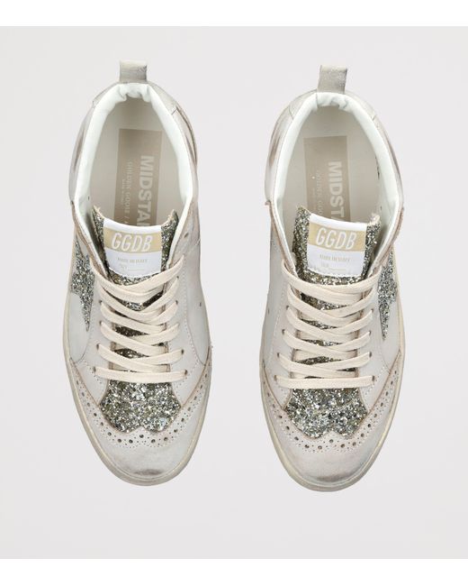 Golden Goose Deluxe Brand White Leather Mid Star Sneakers for men
