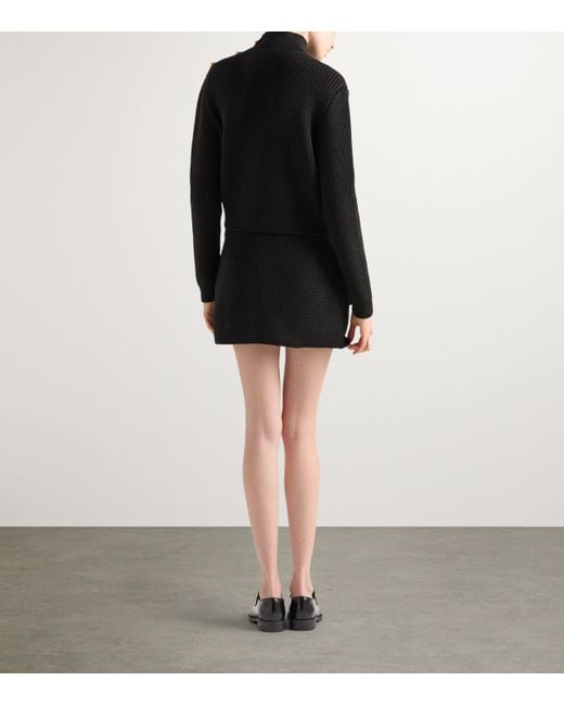 Prada Black Wool Rib-Knit Sweater