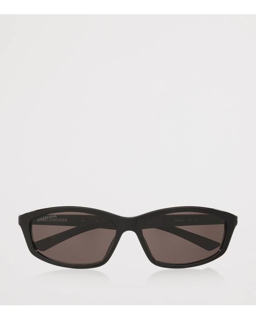 Balenciaga Gray Acetate Bb0401S Rectangular Sunglasses
