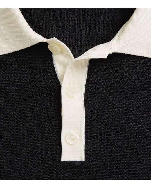 Sandro Black Contrast-Collar Polo Shirt for men