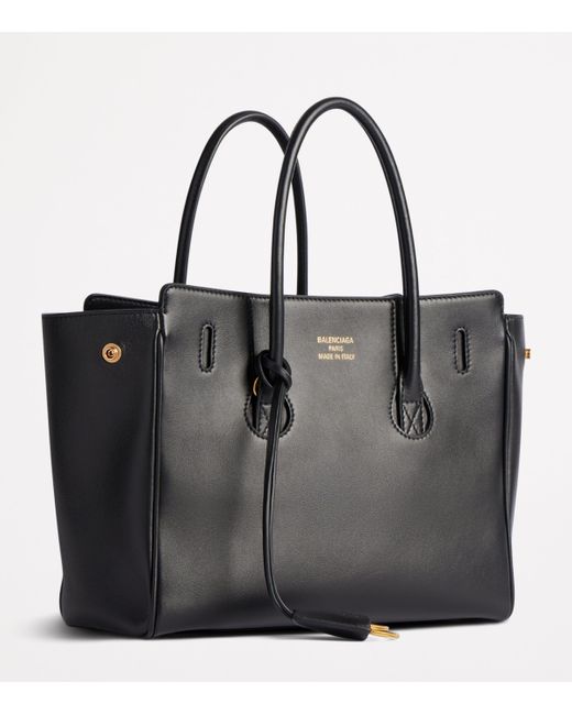 Balenciaga Black Mini Leather Hampton Top-Handle Bag