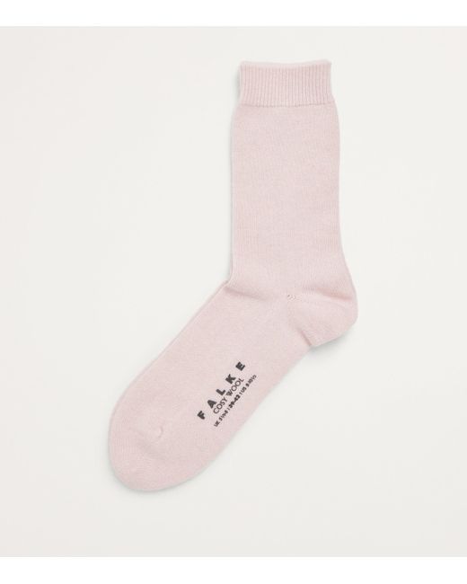 Falke Pink Wool-Cashmere Cosy Socks